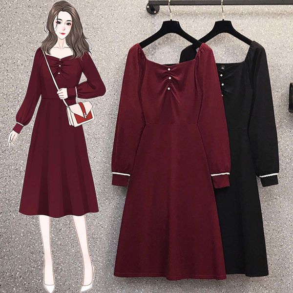

product 2021 new dress high end celebrity size can wear female sweet fairy, Black;gray