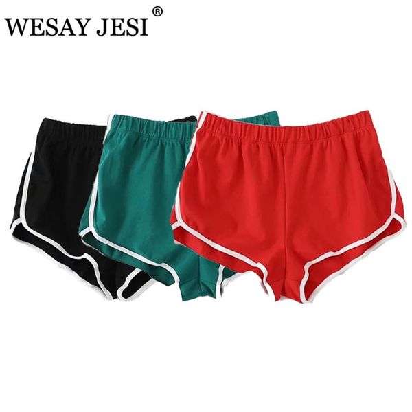 

women's shorts wesay jesi women summer 2021 candy color skinny girl's casual lady elastic waist beach jogging short pants, White;black