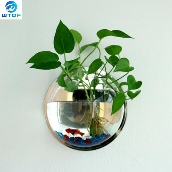 

aquariums diameter 23cm/29.5cm acrylic fish bowl wall mount hanging aquarium aquatic pet supplies products tank flower plant vase