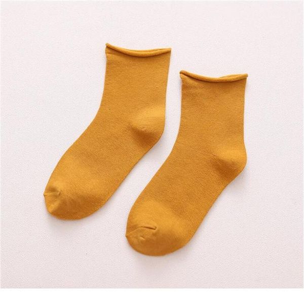 

autumn and winter candy-colored socks ladies curled cotton pile socks japanese solid color college style tu jlleqr, Black