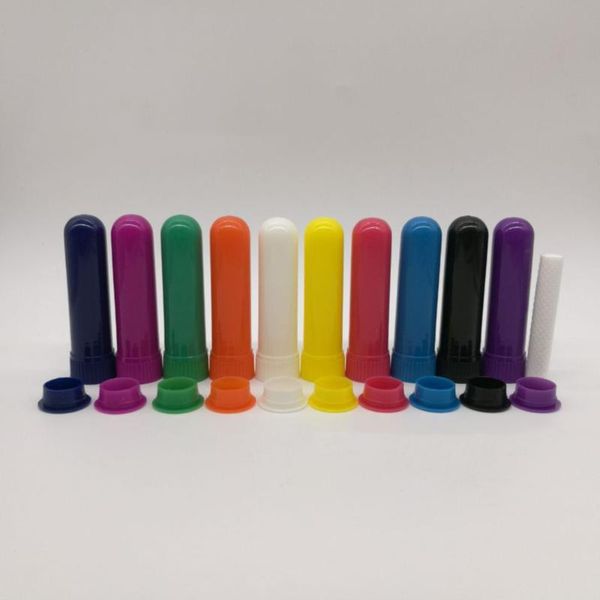 

storage bottles & jars 12 sets blank nasal inhaler tubes refillable empty nose container with cotton bar (mixed color)