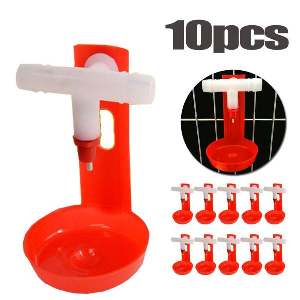 

other bird supplies 10pcs auto chicken drinker feeder water nipple automatic poultry farm hanging cups quail drinking system