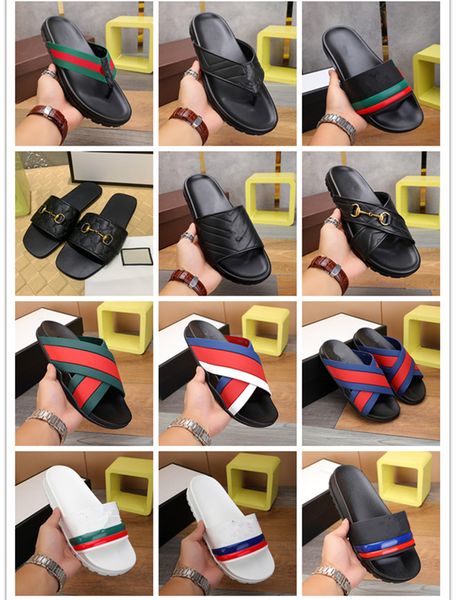 Tasarımcı Terlikler Parmak Arası Terlikler kanvas Kauçuk Taban Erkekler Plaj Spor Ayakkabıları Nefes Alabilir Yazlık Slaytlar Moda Patikler Moccasins Scuffs Ayakkabı Kutusu ile Boyut 38-46