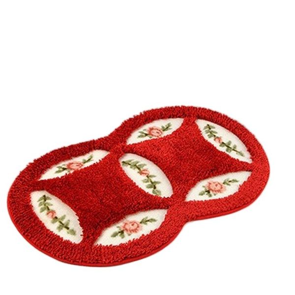 

coral fleece mats bathroom home bath rugs with flower floor mats non-slip living room double coin bathroom decoration