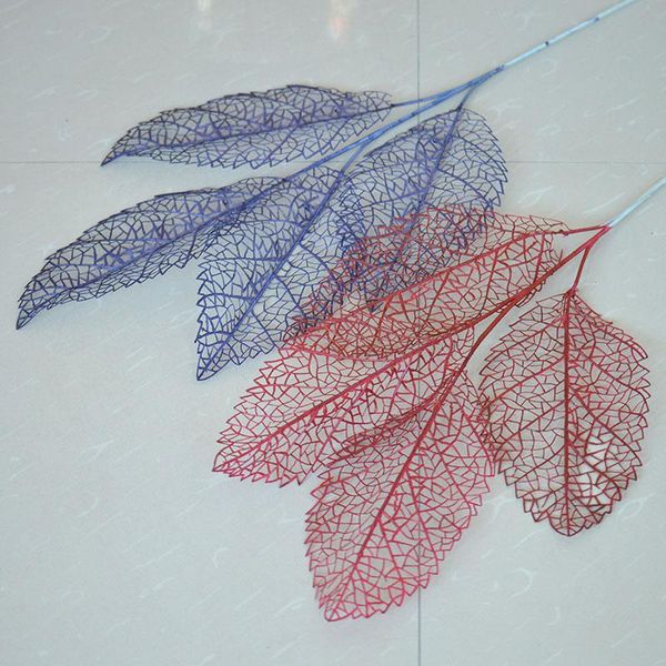 

decorative flowers & wreaths style 4-fork elm leaves high-end wedding hall el flower arrangement grass fog road lead props decoration plast