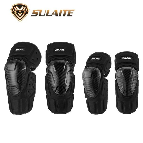 

motorcycle armor 1 set carbon fiber kneepads elbow pads breathable windproof warm fall-proof knee protective gears