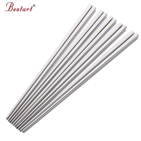 

10 pairs chopsticks stainless steel hashi sushi chopstick chinese chopsticks square sticks tableware sets