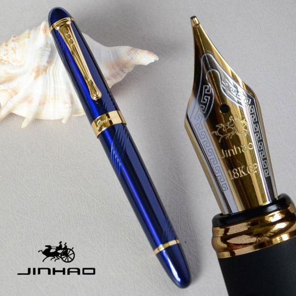 

fountain pen 18kgp 0.7mm broad nib jinhao x450 deep blue and golden luxury purple white red 21 colors for choice jinhao 450