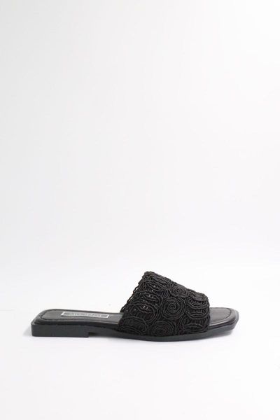 

slippers mesh detailed woman, Black