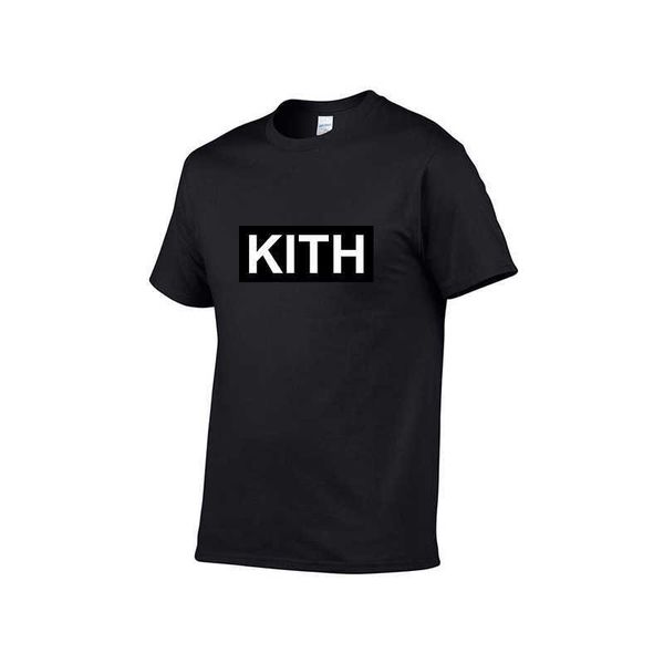

men's clothing summer t-shirt kith fashion alphabet printing cool short-sleeved round neck tee men women white black