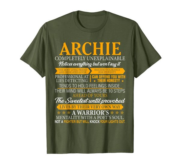 

Mens ARCHIE Completely Unexplainable Shirt First Name Tee, Mainly pictures
