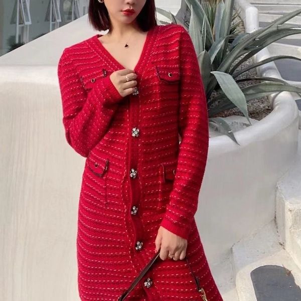 

2021 women autumn/winter new mixed knitted cardigan slim srwg, Black;gray