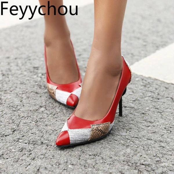 

dress shoes women's pumps super high heel spring autumn basic pointed toe mixed-colors pu slip-on 2021 fashion red yellow, Black