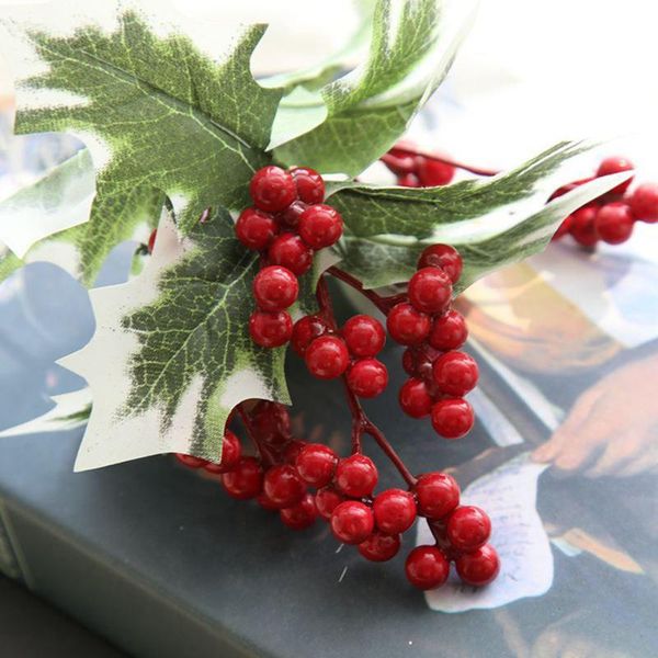 

autumn decoration christmas red fruit berry bean bouquet branch simulation flower bean deocr artificial flowers