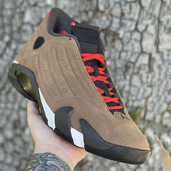 

14 14s men women basketball shoes red lipstick orange pink toe desert sand university gold hyper varsity royal sneakers mens designer traine