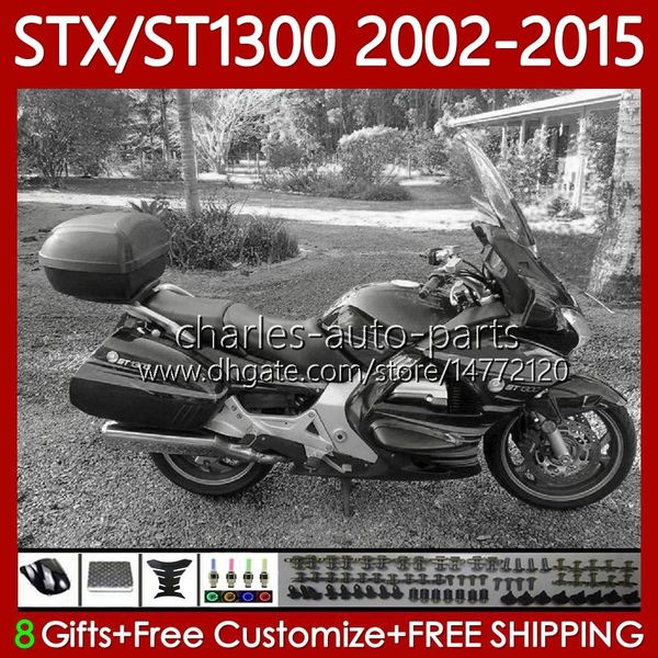 Carene per HONDA ST1300 STX1300 Pan European 2002-2015 Corpo 93No.87 STX ST 1300 ST-1300 02 03 04 05 06 07 08 09 10 11 12 13 14 15 STX-1300 2002 2015 Carrozzeria grigio nero