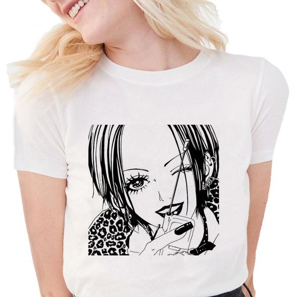

women's t-shirt nana osaki t shirts women summer anime harajuku shirt soft cotton white