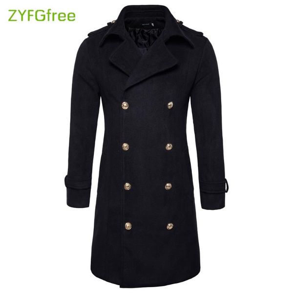 

men's wool & blends long design men coats and jackets s-2xl oversized tall big green woolen coat germany army navy pea 87, Black