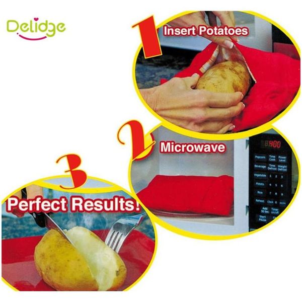 

wholesale- 2 pcs/lot oven microwave baked red potato bag for quick fast( cook 8 potatoes at once ) in just 4 min jlleto ladyshome