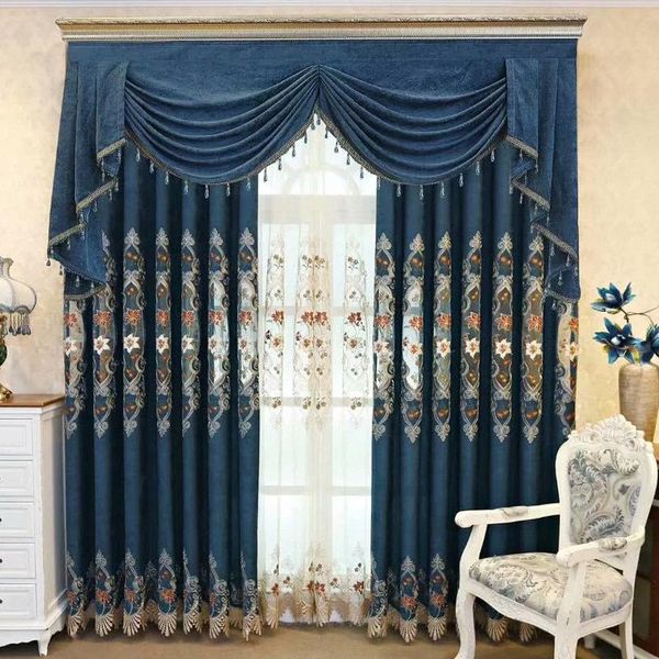 

curtain & drapes 2021 light luxury european style hollow embroidery water-soluble high-end curtains for living room bedroom