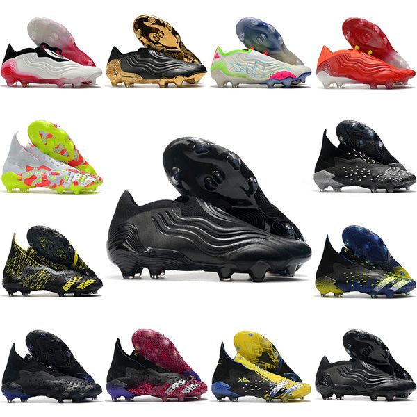 

2023 predator freak fg football shoes black white red copa sense fg soccer cleats boots outdoor size 39-45