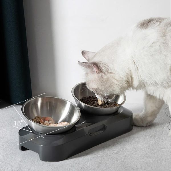 

dog bowls & feeders cute cat bowl stainless steel fall-resistant durable pet single double feeding feeder water bowlpet supplies