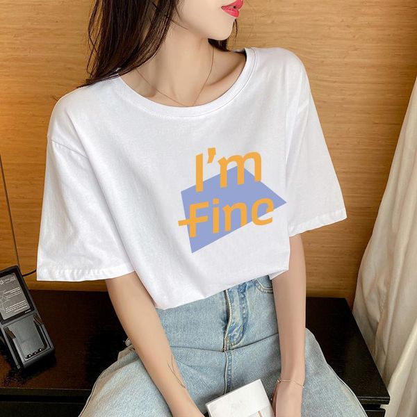 

women's t-shirt t shirt women clothes 2021 red fashion tee cotton ladies, White