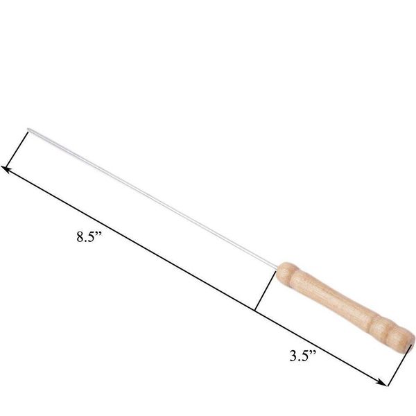 

12pcs/set kabob skewers wooden handle & stainless steel bbq skewer barbecue grilling accessories kabobs sticks set r jllfmq warmslove