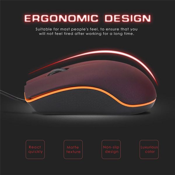 

mice m20 1200dpi wired mouse computer office matte usb gaming for pc notebook lapnon slip gamer