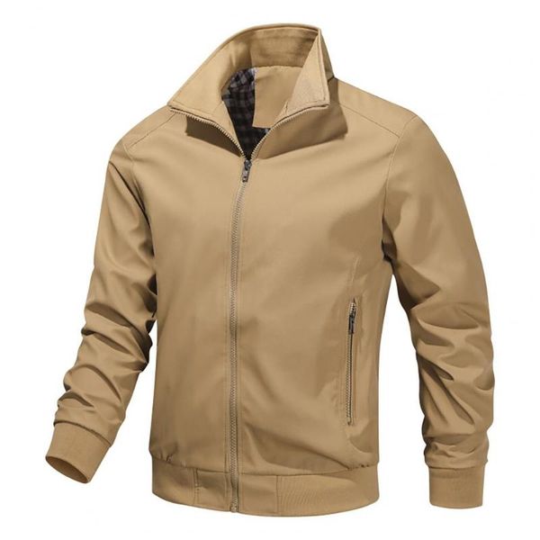 

men's jackets autumn/winter men jacket coat pockets stand collar zipper for clothing streetwear plus size 5xl, Black;brown