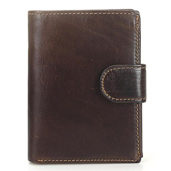 

wallets vintage men wallet genuine leather short male multifunctional cowhide purse coin pocket po card holder, Red;black