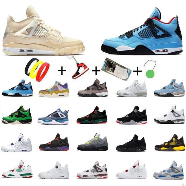 

dunks university blue 4 4s basketball shoes black cat fire red men sneakers paris bred thunder se neon pine green metallic purple mens sport