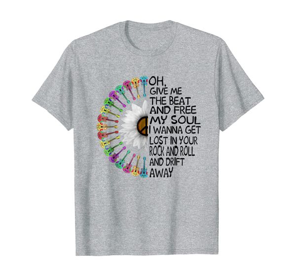 

give me the beat and my soul hippie t-shirt, White;black