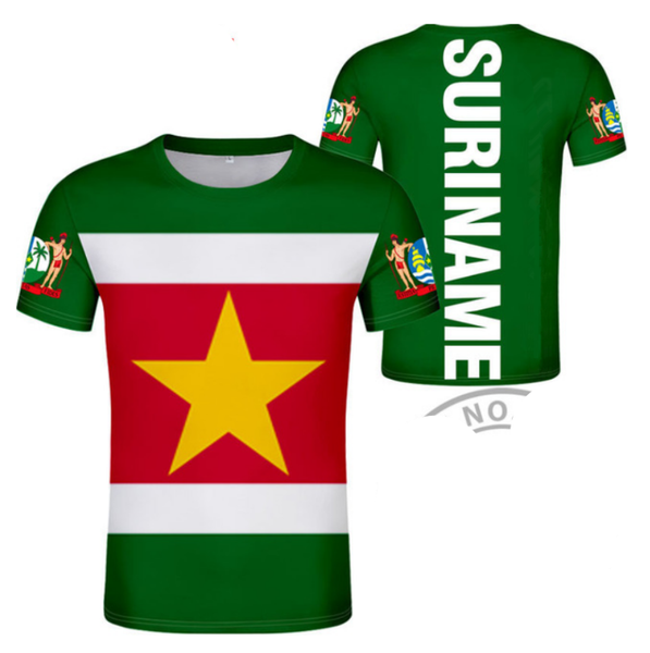 

men's t-shirts suriname t shirt diy custom name number sr t-shirt nation flag dutch sranan sarnam sur country print po text red clothes, White;black