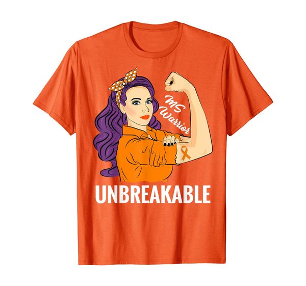 

ms awareness t-shirt multiple sclerosis warrior unbreakable, White;black