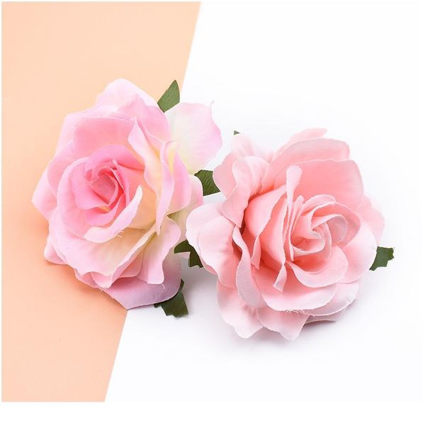 

6 pieces silk roses flower wall home decor wedding bridal accessories clearance diy wreath needlework a cap artificial jllisa