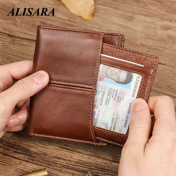

wallets wallet zipper classic style in japan short multi card bit purse package the first layer of cowhide handmade, Red;black
