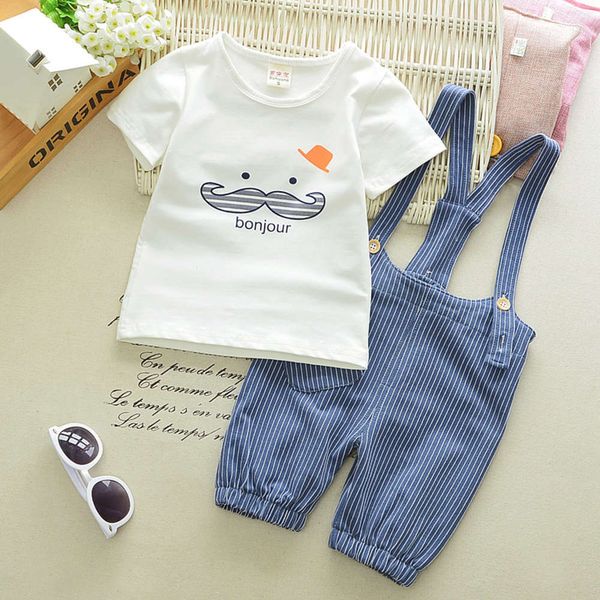 

clothing 2021 new boys' short sleeve 1-4 years old 2 baby children's summer strap suit, White
