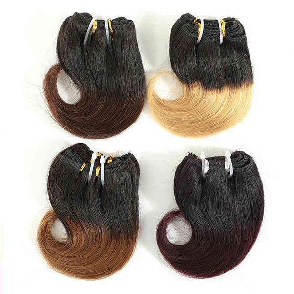 

brazil hu hair wig gradient color body women's small roll, Black