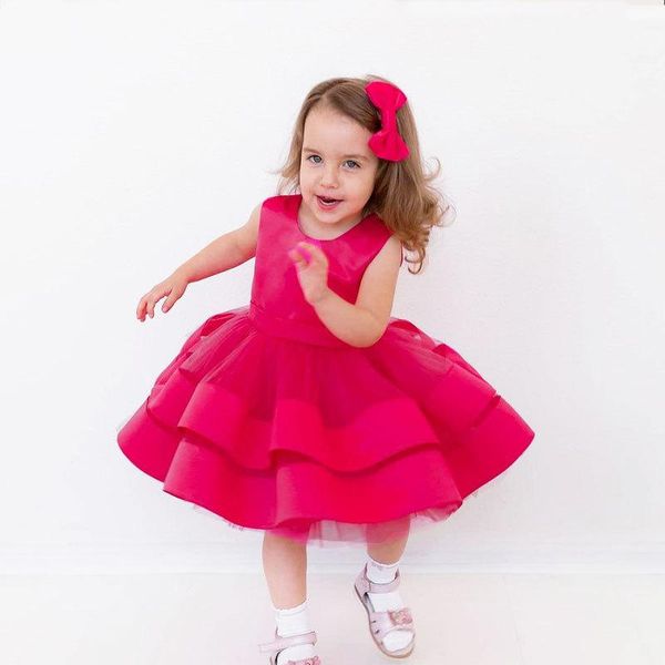 

girl's dresses 2021 baby girl dress clothes ceremony princess for first 1st year birthday costume infant party girls, Red;yellow
