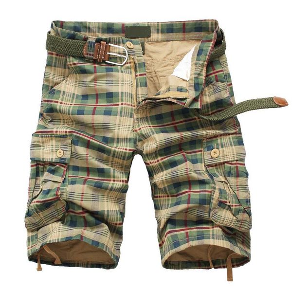 

fashion 2021 men shorts plaid beach shorts mens casual camo camouflage short pants male bermuda cargo overalls, White;black