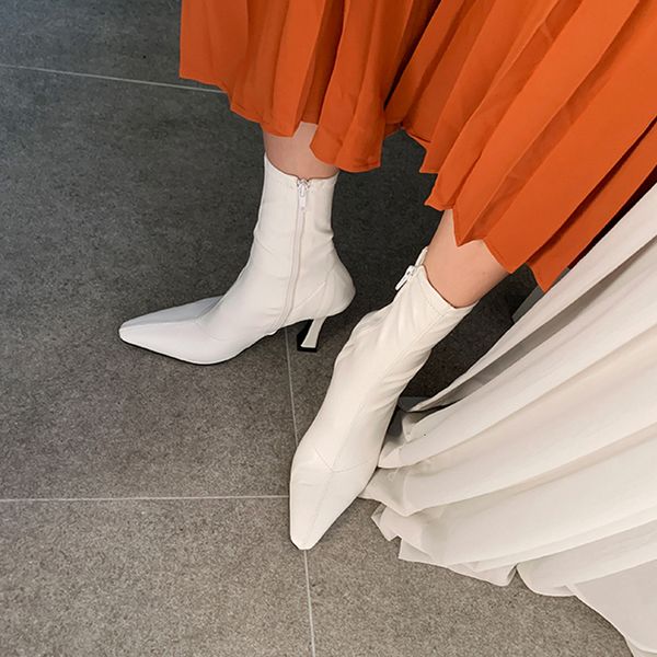 

ladies, square-headed socks, high-heeled square-heeled boots, women's fashionable shoes, elastic, size 33-42. jgb0, Black