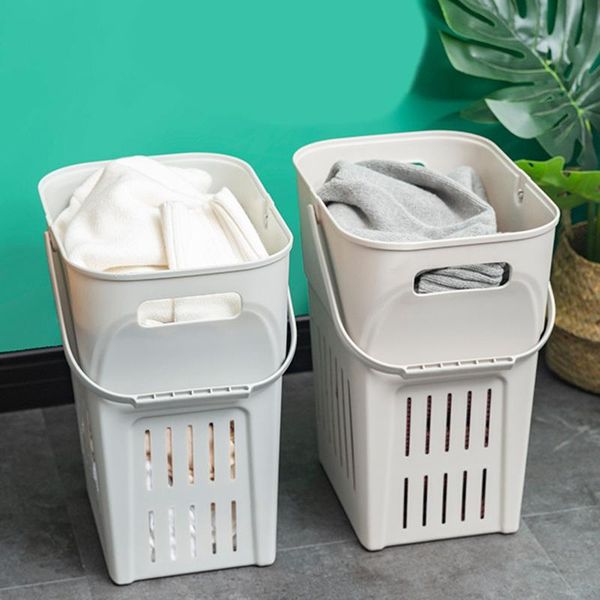 

laundry bags plastic storage basket portable household clothes toy container