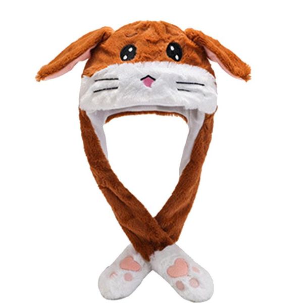

40#animals ear jumping hats women warm plush winter caps girls children kids cute fuzzy pinch airbag funny hats