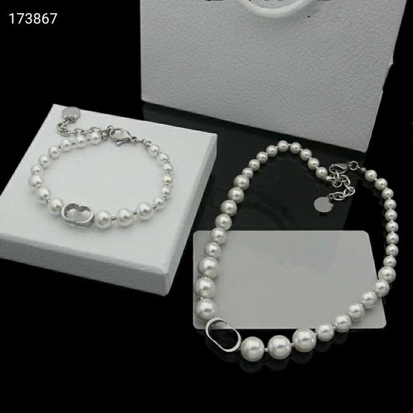 

2021 pendant necklaces fashion pearl necklace for woman necklaces jewelry pendant highly quality jewelry, Silver