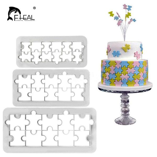 

cake tools fheal 3pcs geometry puzzle shaped biscuit cookie cutter mold dessert fondant decorating baking moulds bakeware
