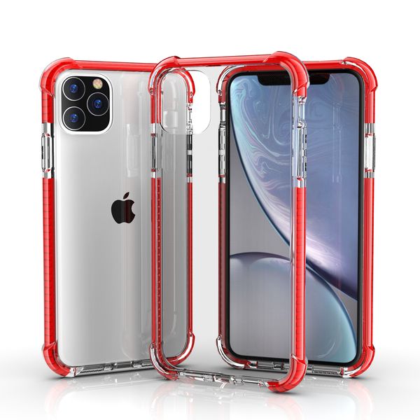 Hybrid Dual Color Clear Hard Acryl Back Cases vier Ecken Stoßdämpfung Anti-Kratzer-Schock-TPU-PC-Abdeckung für iPhone 15 14 13 12 11 Pro xr xs max x 8 7 6S SE2