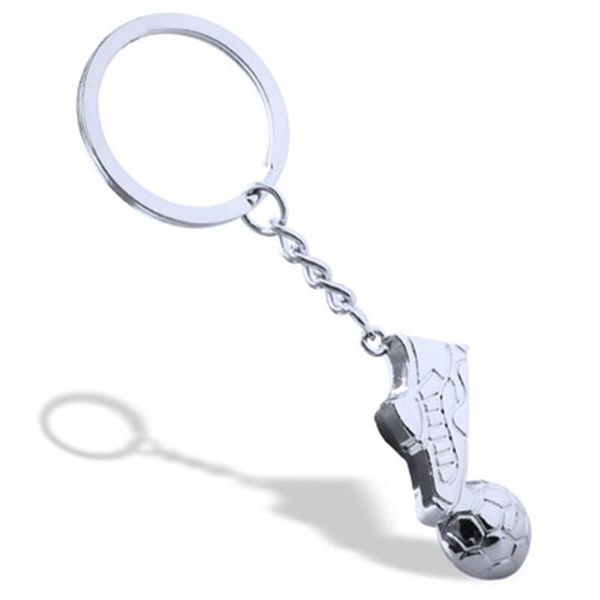 

keychains metal keychain key chain - fashion soccer shoes and football car ring gift bag, Silver