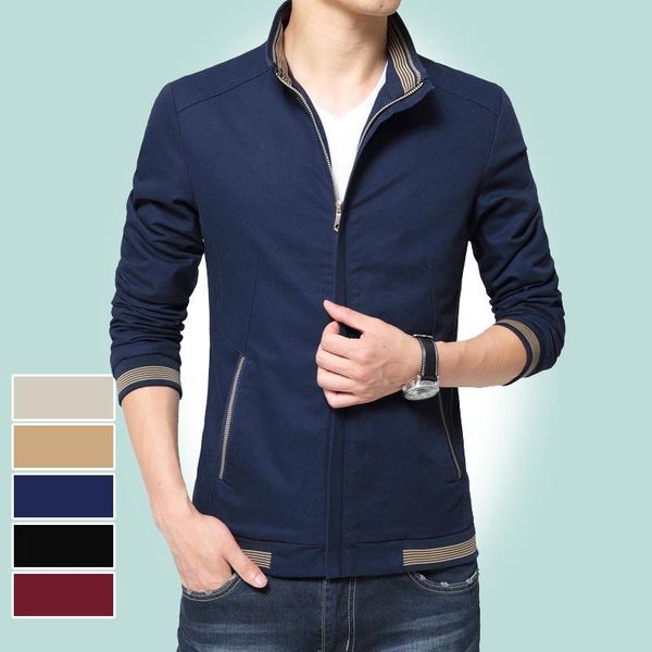 

men's jackets mrmt 2021 brand spring autumn jacket casual vertical collar for male pure cotton outer wear clothing garment, Black;brown