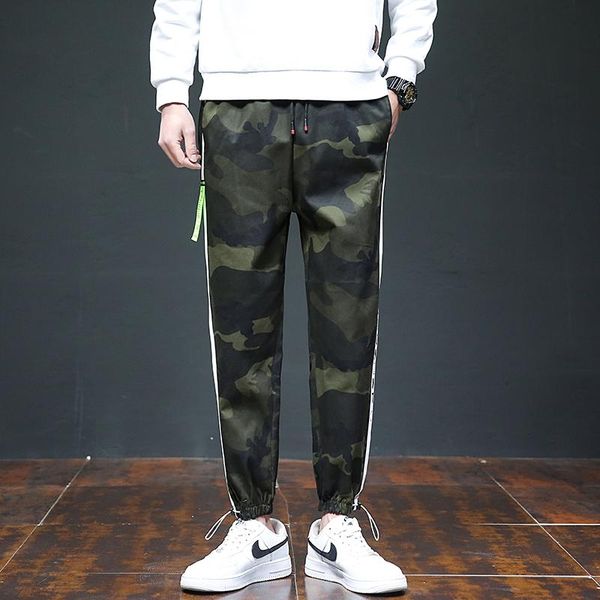 

men's camouflage pants men 2021 spring new solid color joggers trousers street wear casual sports pants trousers for men, Black